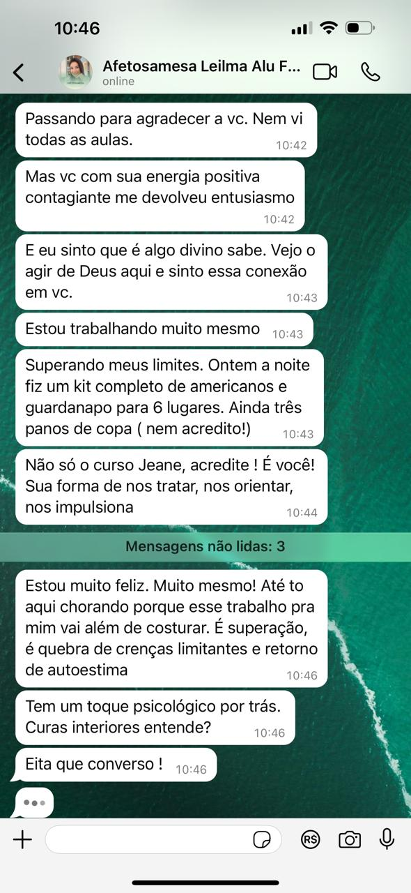 Aluna Leilma agradecendo pelo direcionamento e superação